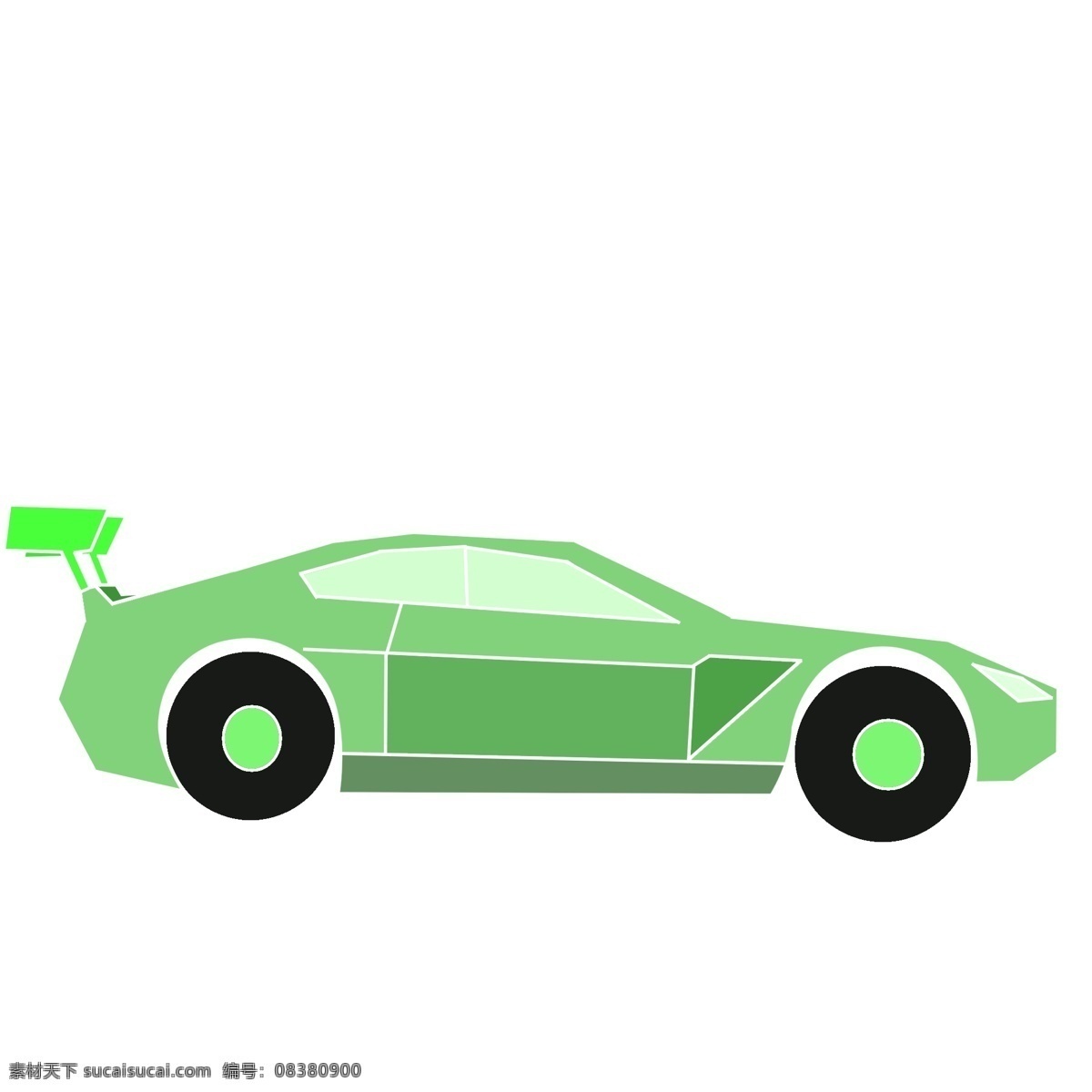绿色卡通跑车 接通工具 绿色 汽车