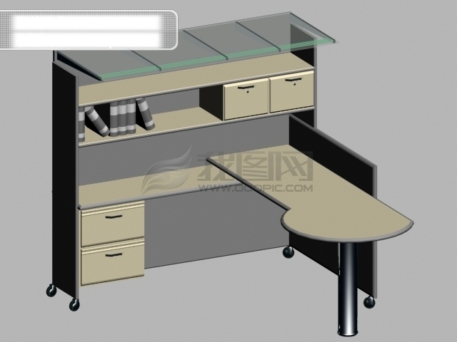 3d 办公桌 柜 组合 办公桌柜组合 办公 桌 3d素材 3d设计 3d效果图 max 灰色