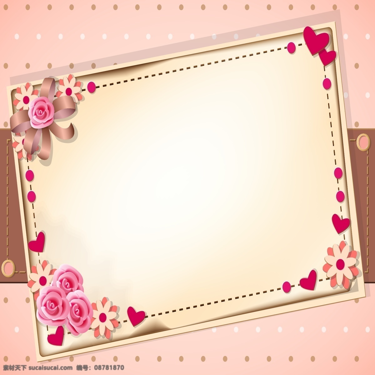 浪漫 花朵 卡片 粉色 背景 矢量 海报
