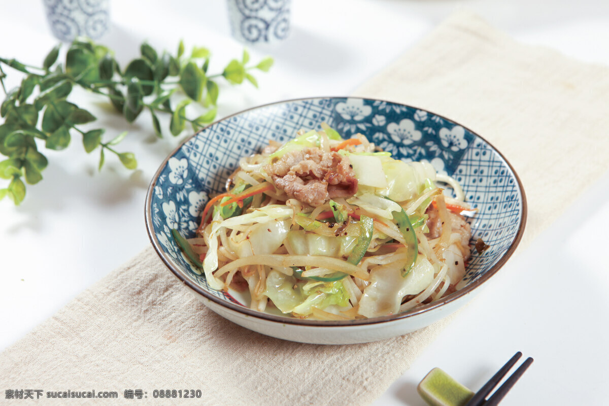 猪肉炒时蔬 日料 日式 烧 炒 猪肉 时蔬 菜图日料 餐饮美食