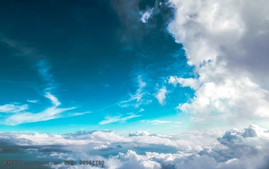 云层 天空 绿色 云上 背景 自然景观 自然风景