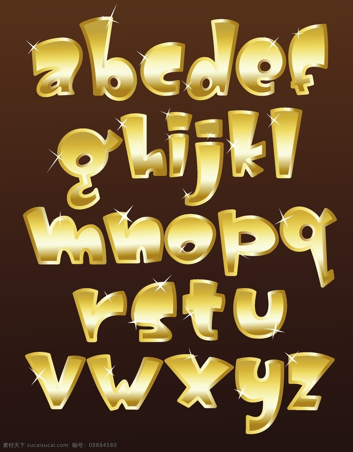金色字母 字母 彩色字母 符号 字母设计 数字 炫彩字母 数字设计 矢量 书画文字 文化艺术 矢量素材 黑色