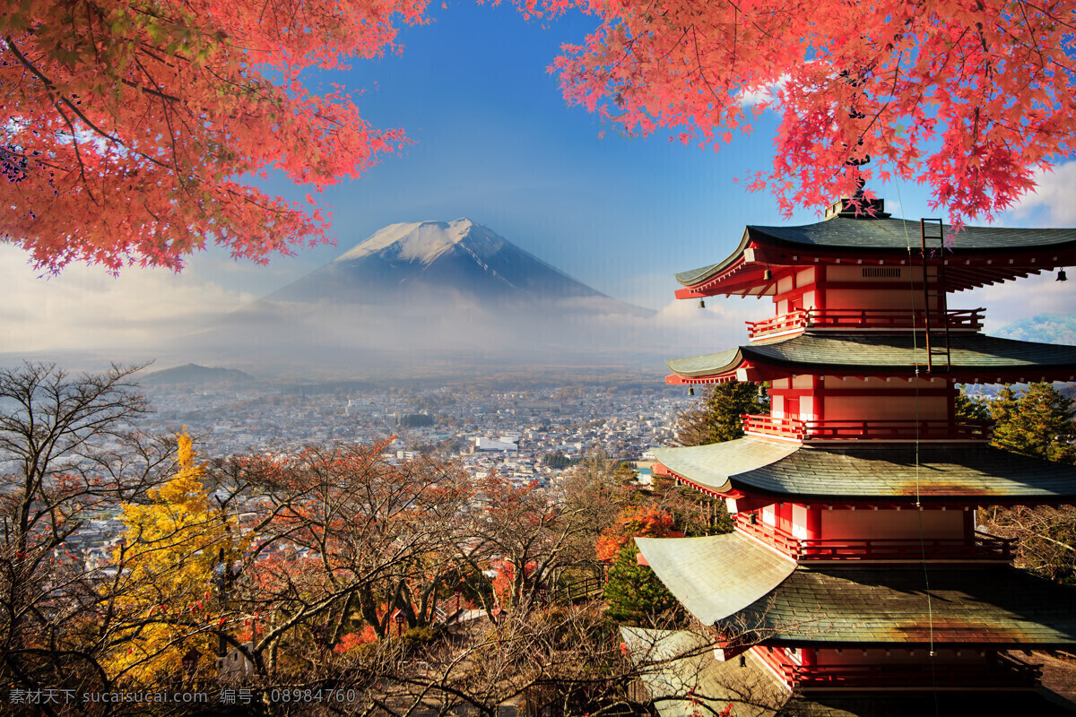 日本 富士山 风景图片 日本风景 塔 秋天风景 美丽景色 美丽风景 风景摄影 美景 秋季风景 东京 山水风景