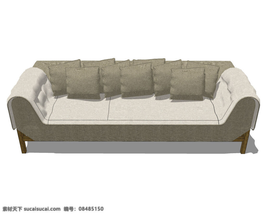 浅色 家居 客厅 沙发 单体 模型 抱枕 3d模型 家居效果图 效果图 白色 u模型效果图 组合模型