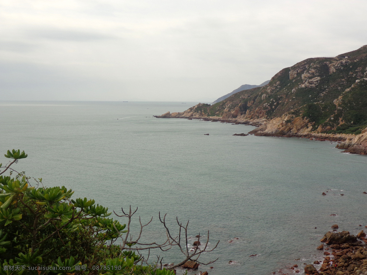 海景 海岸线 海边 礁石 景 山坡 树 天空 岩石 山头 自然风景 自然景观 风景 生活 旅游餐饮