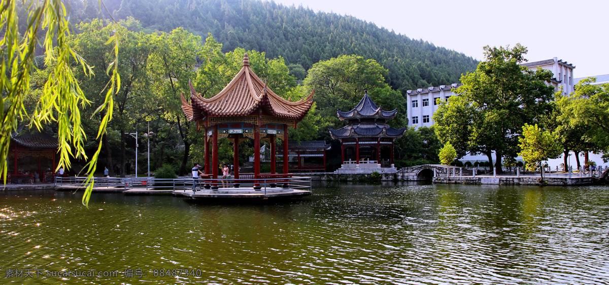 荆门 文 明湖 景观 荆门景观 文明湖 风景 山水 亭子 自然景观 自然风景