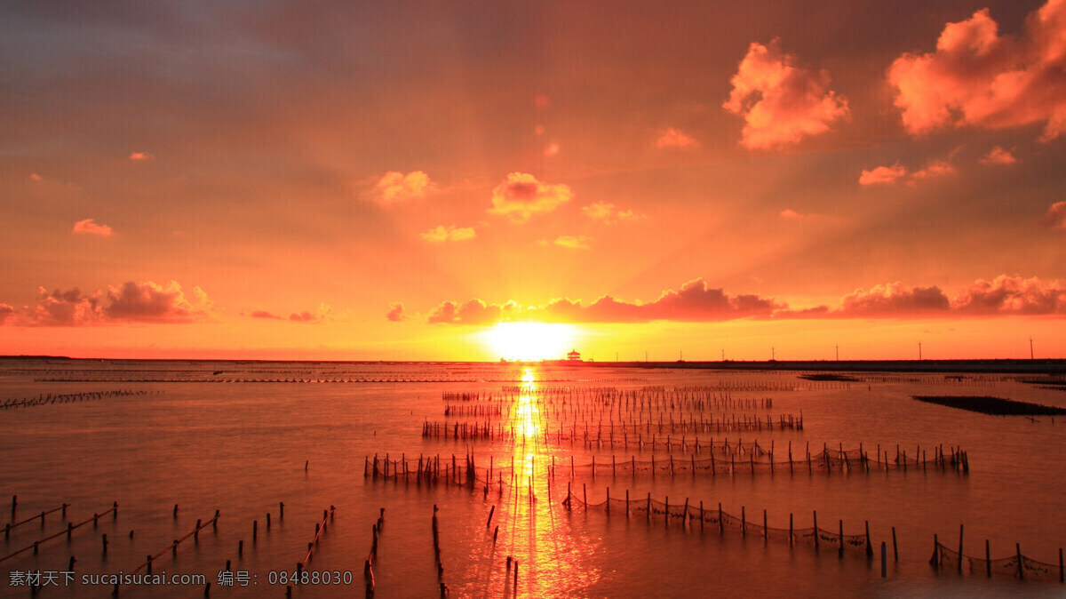 唯美 海边 夕阳 风景图片 大海 海面 海岸 黄昏