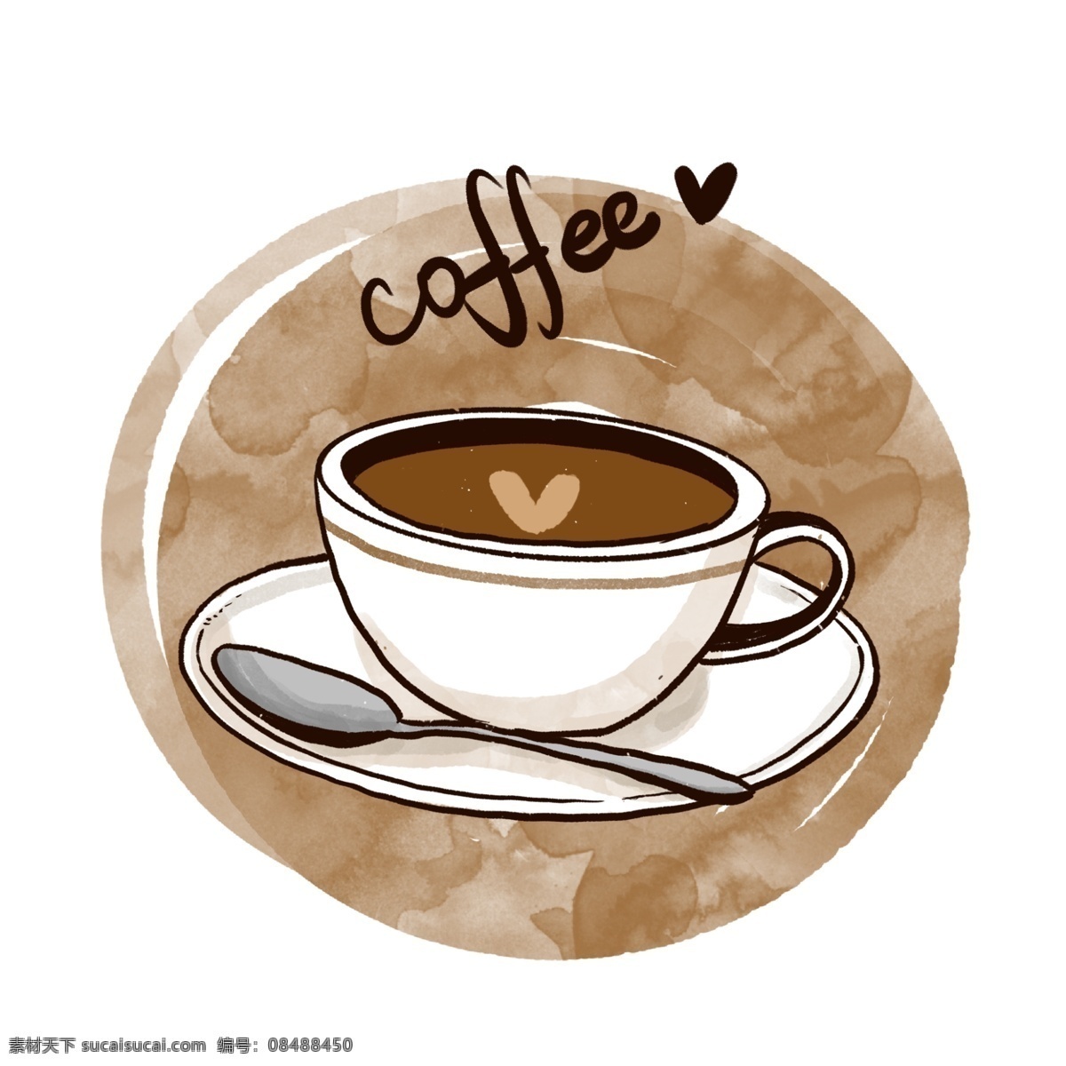 一杯 咖啡 铁 免 抠 杯子 咖啡杯 马克杯 卡通杯子 早安 咖啡店 小资 棕色 勺子 咖啡勺 茶杯 拿铁 拉花 美式咖啡