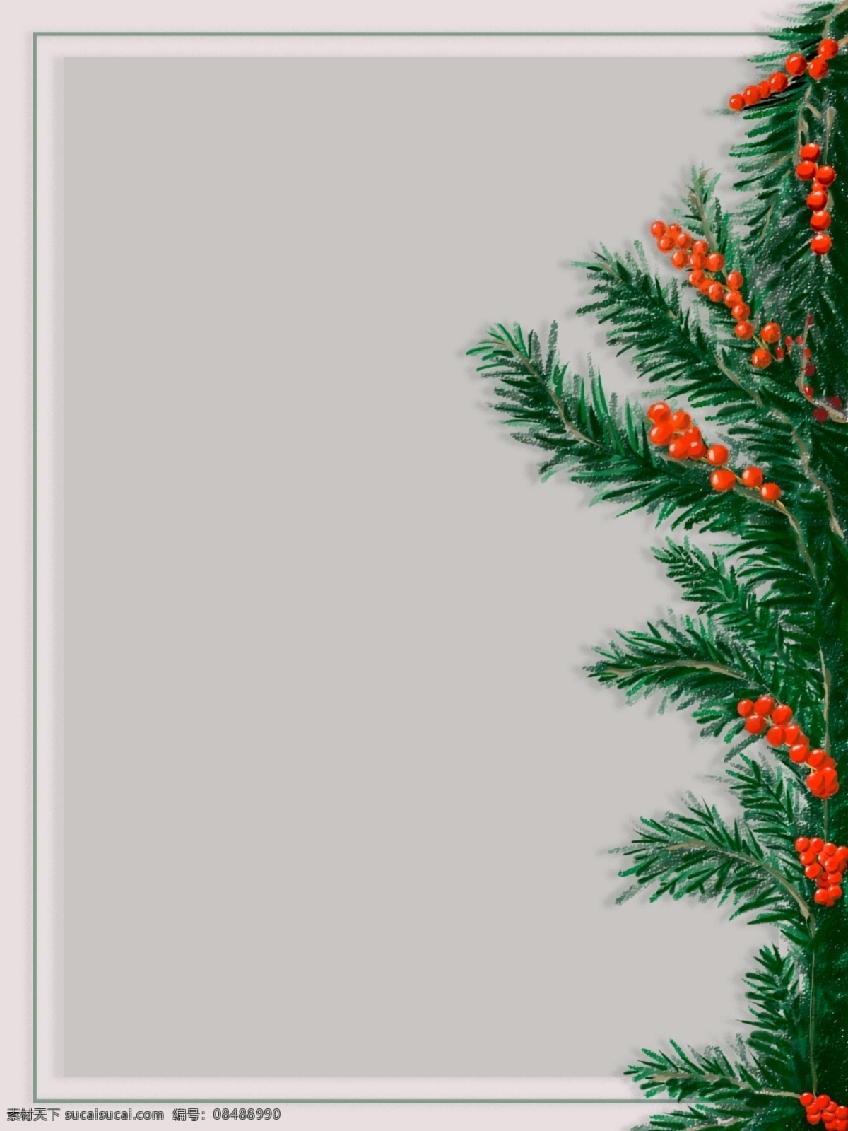 原创 手绘 植物 绿色 小 清新 简约 边框 背景 红色 简洁 小清新背景 果实 绿植