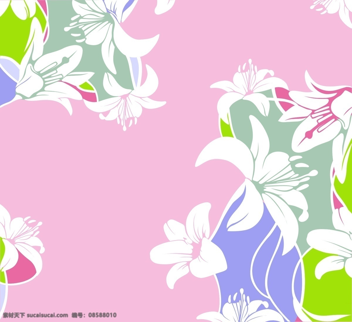 百合免费下载 百合 百合素材 广告设计模板 花朵 花束 移门图案 源文件 白色百合 家居装饰素材