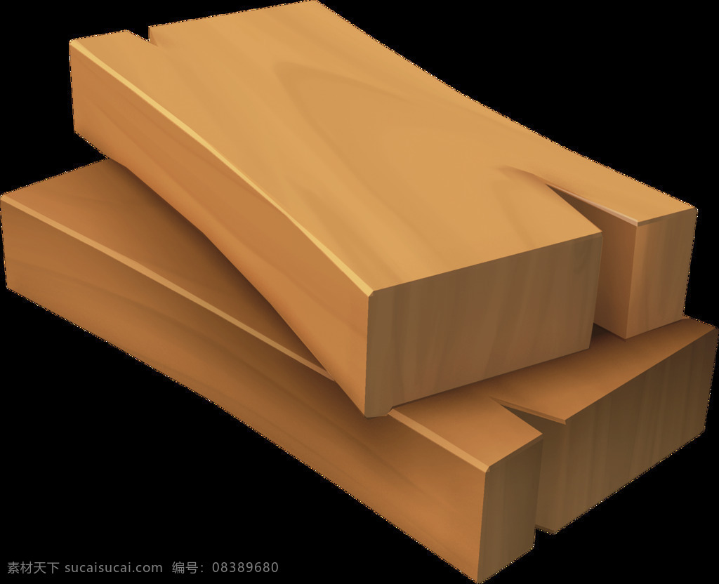卡通 黄色 木板 元素 png元素 免抠元素 木材 树木 透明素材 装饰 装修