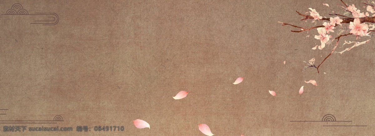 复古 简约 清新 花朵 banner 背景 纯色 淡雅 边框背景 古风 文艺 手绘花朵 唯美 大气