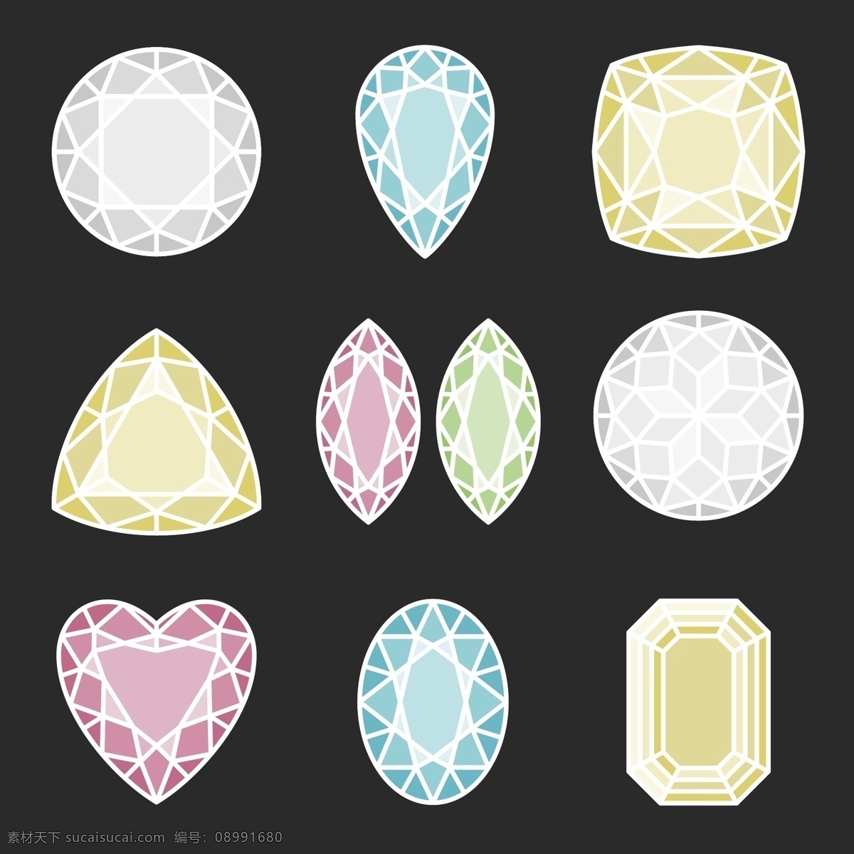 菱形 高贵 钻石 矢量 矢量素材 设计素材 背景素材