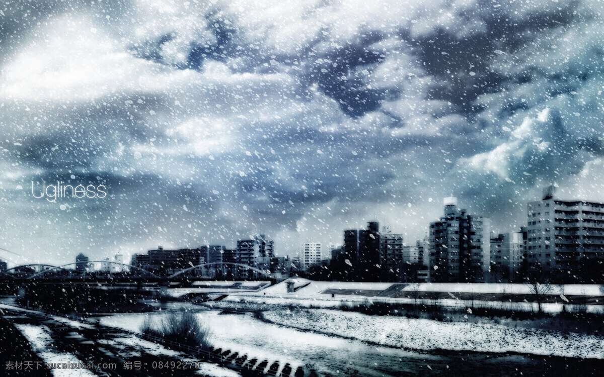 动漫 大雪 天气 背景 背景图片