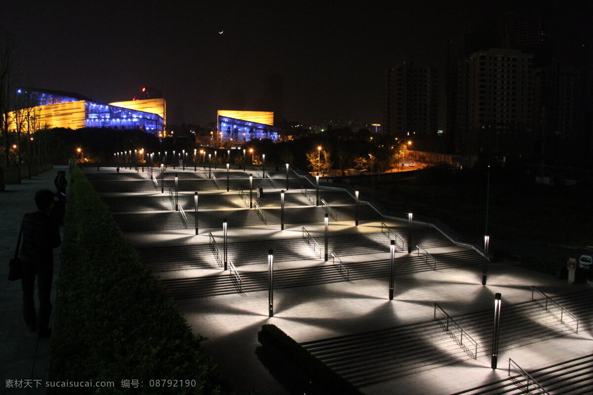 长 梯 夜 灯 长梯 建筑景观 路灯 夜景 自然景观 长梯夜灯 家居装饰素材 灯饰素材