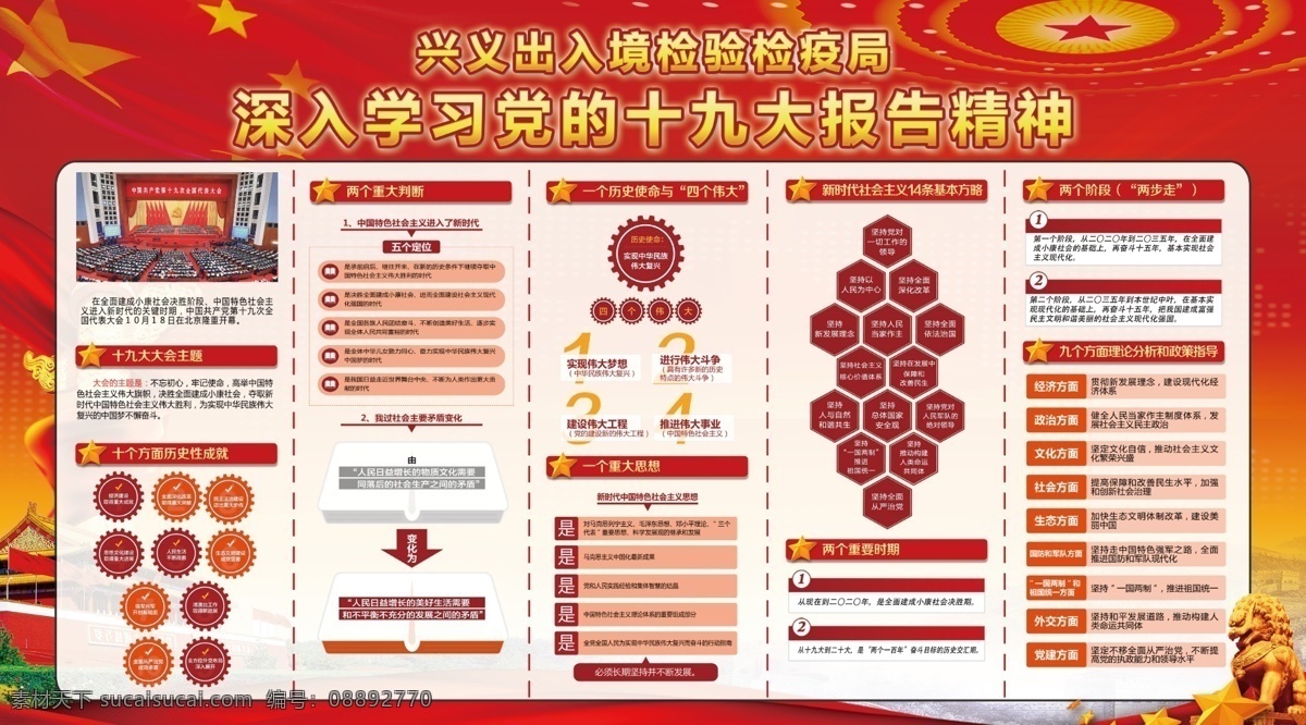 深入 学习 党 十 九大 报告 精神 党的 十九大 红色图 分层