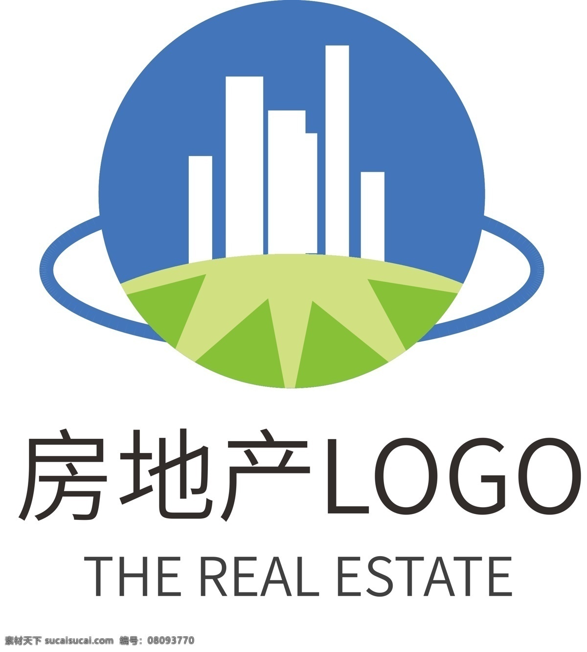 蓝色 现代 房地产 企业 logo 标识