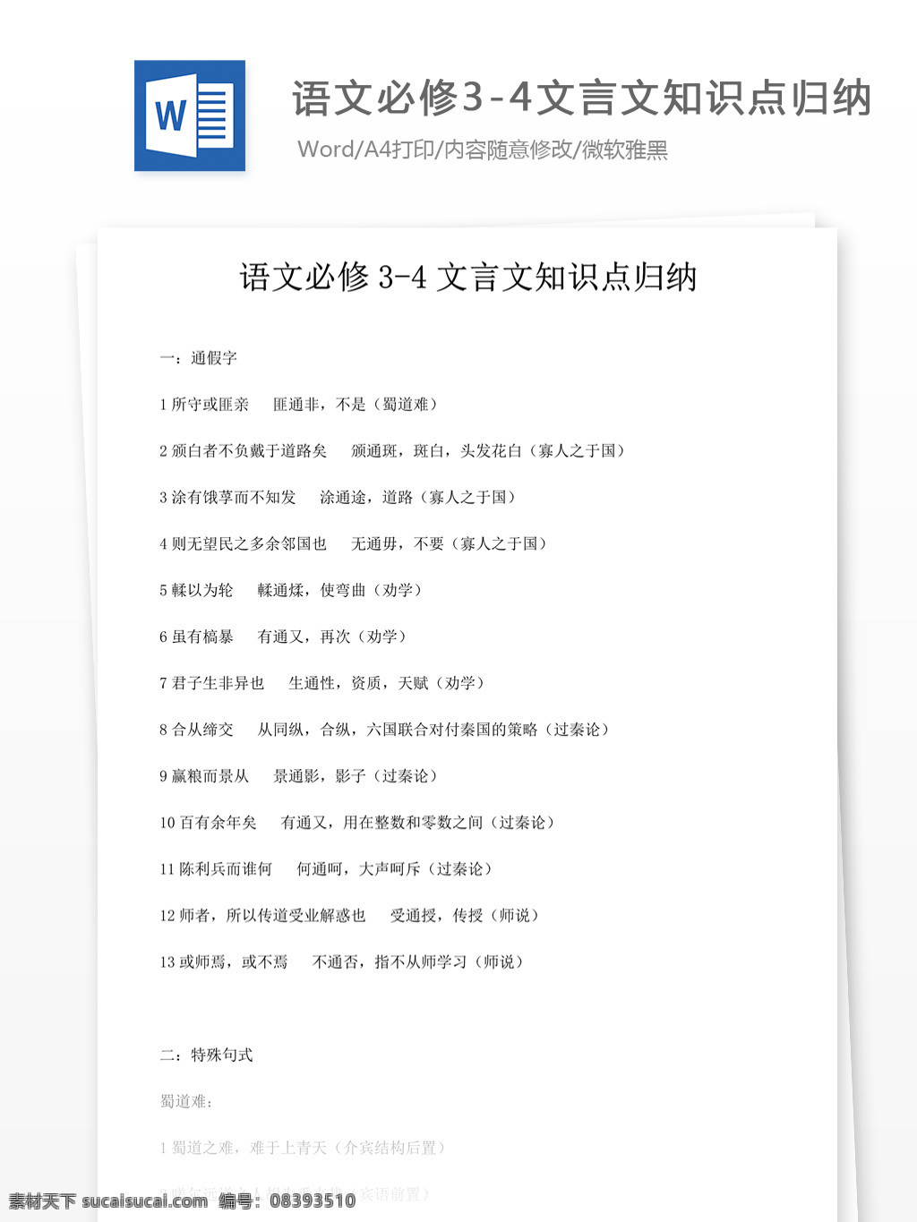 语文 必修 文言文 知识点 归纳 高考 文言实词 语文必修3 语文必修4 文言文总结 文言文素材 文言文知识点 文言文翻译 翻译 解析 文言文解析