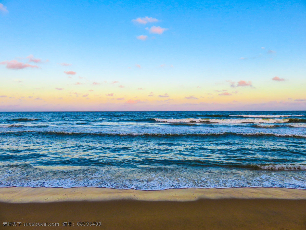 大海 海滩 蓝天 海浪 云朵 素材天下 自然景观 自然风景