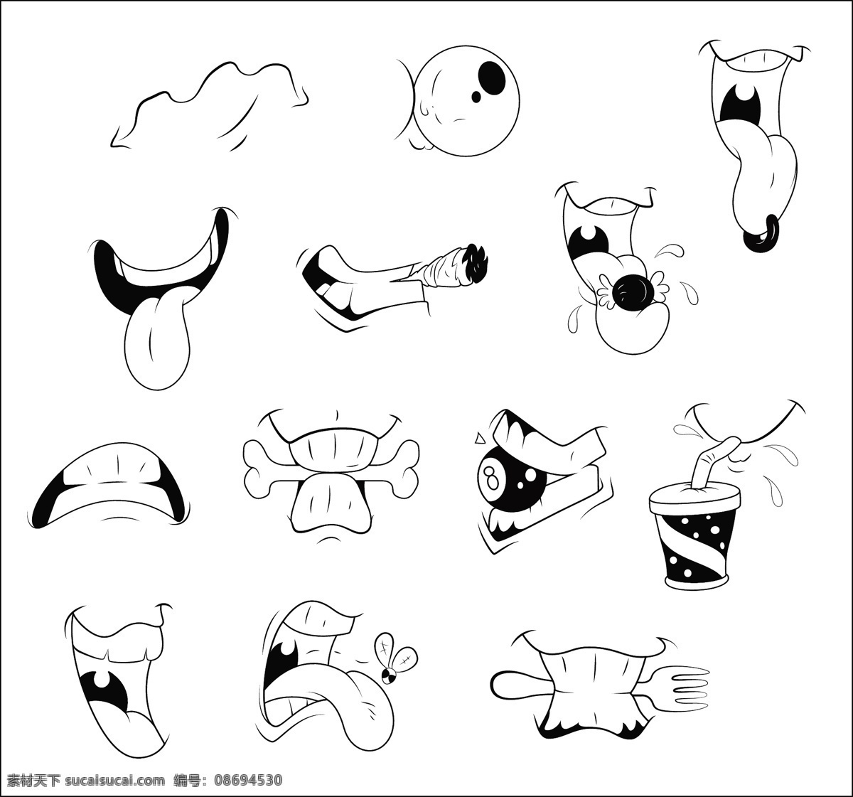 卡通 嘴巴 矢量 表达式 矢量图 其他矢量图
