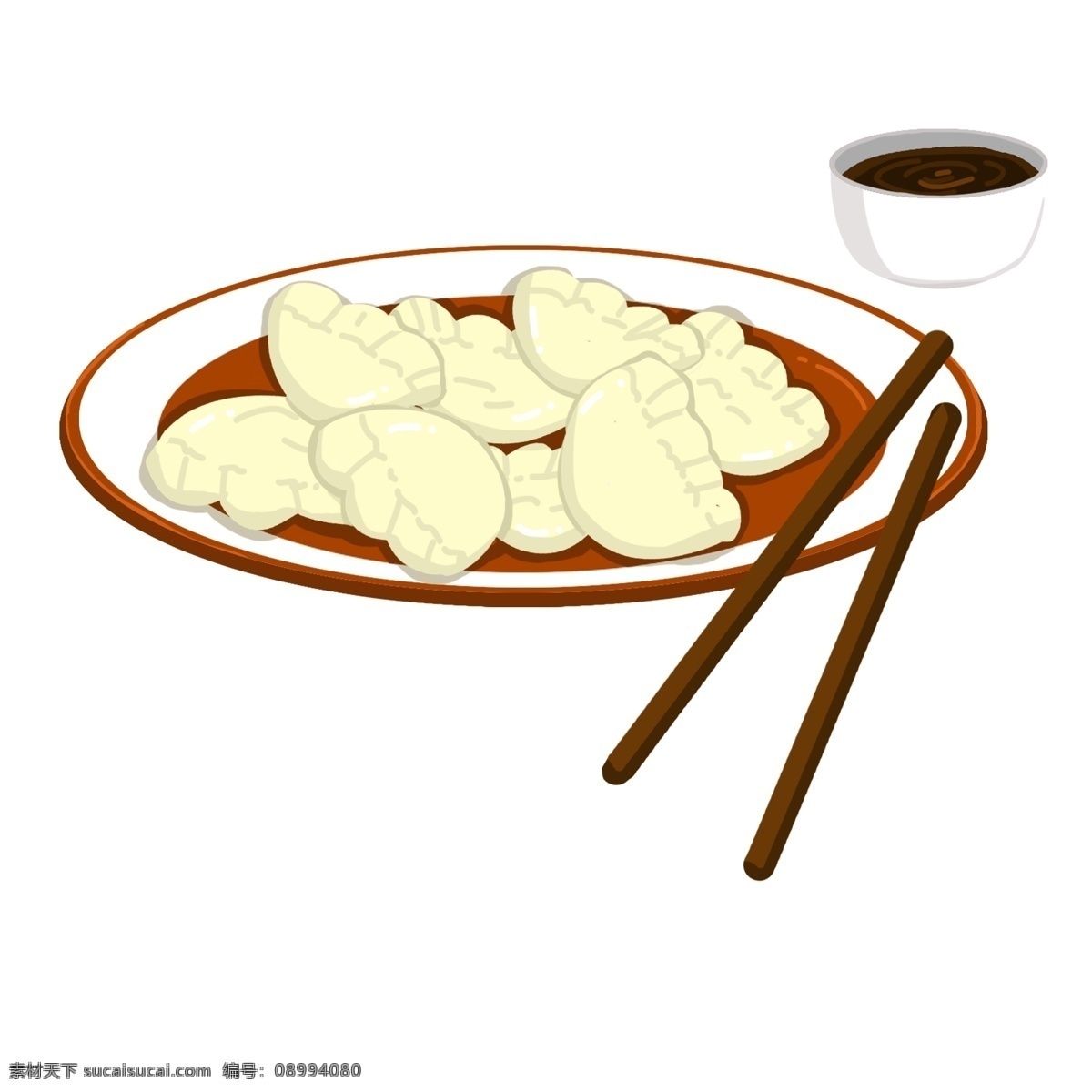 手绘 冬至 盘 饺子 插画 手绘饺子 冬至饺子 一盘饺子 美食饺子 水饺 传统美食饺子 卡通一盘饺子