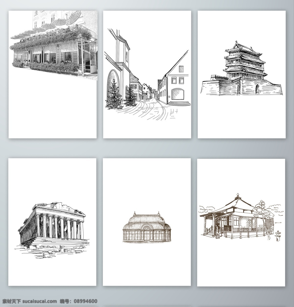 线描 建筑 街道 免 抠 线描建筑街道 现代 高楼 房产 旅行 旅游 老街 街角 教堂 铁塔 设计素材 元素 透明png png格式 分层 背景素材