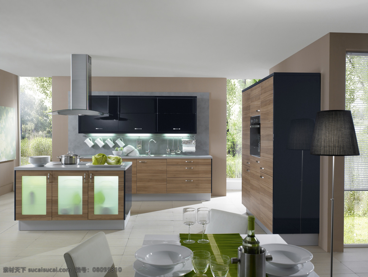 橱柜免费下载 白色 厨房 橱柜 红酒 环境设计 家庭 欧式 室内设计 家居装饰素材