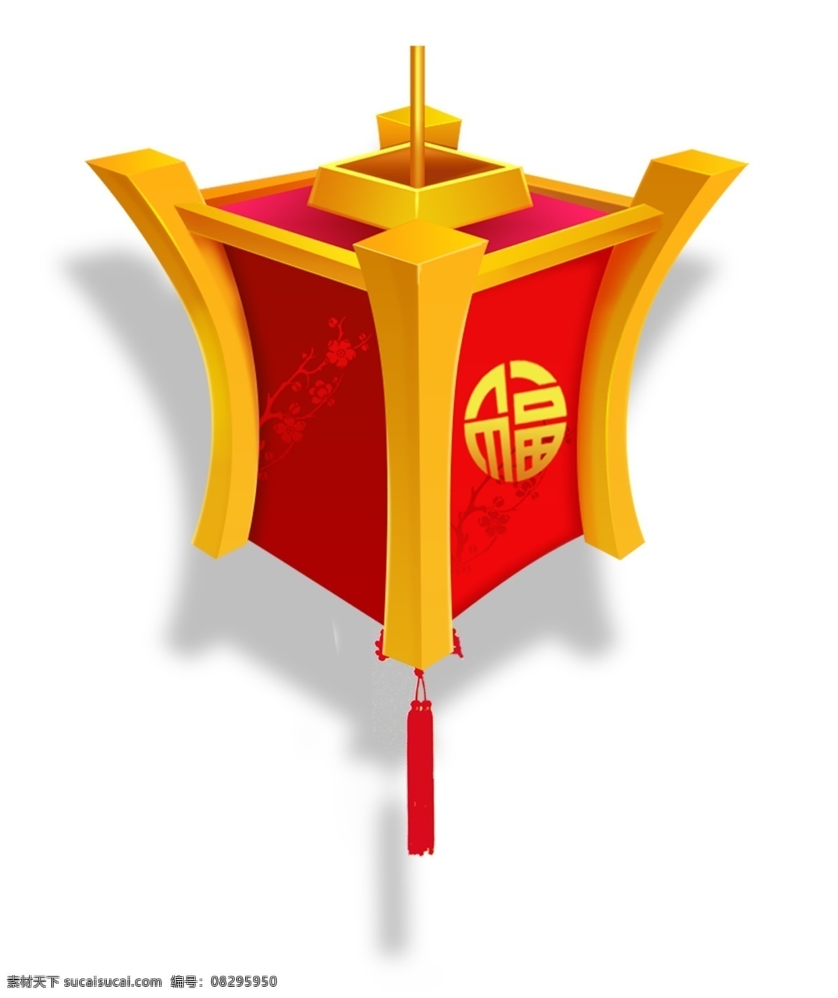 红色 复古 福 灯笼 装饰 古典 喜庆 福到 流苏 古风