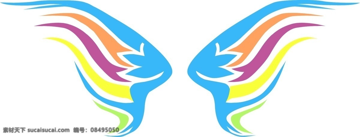 手绘 图标 元素 彩色 翅膀 logo 翅膀标志 翅膀图标 手绘图标 手绘logo 翅膀logo