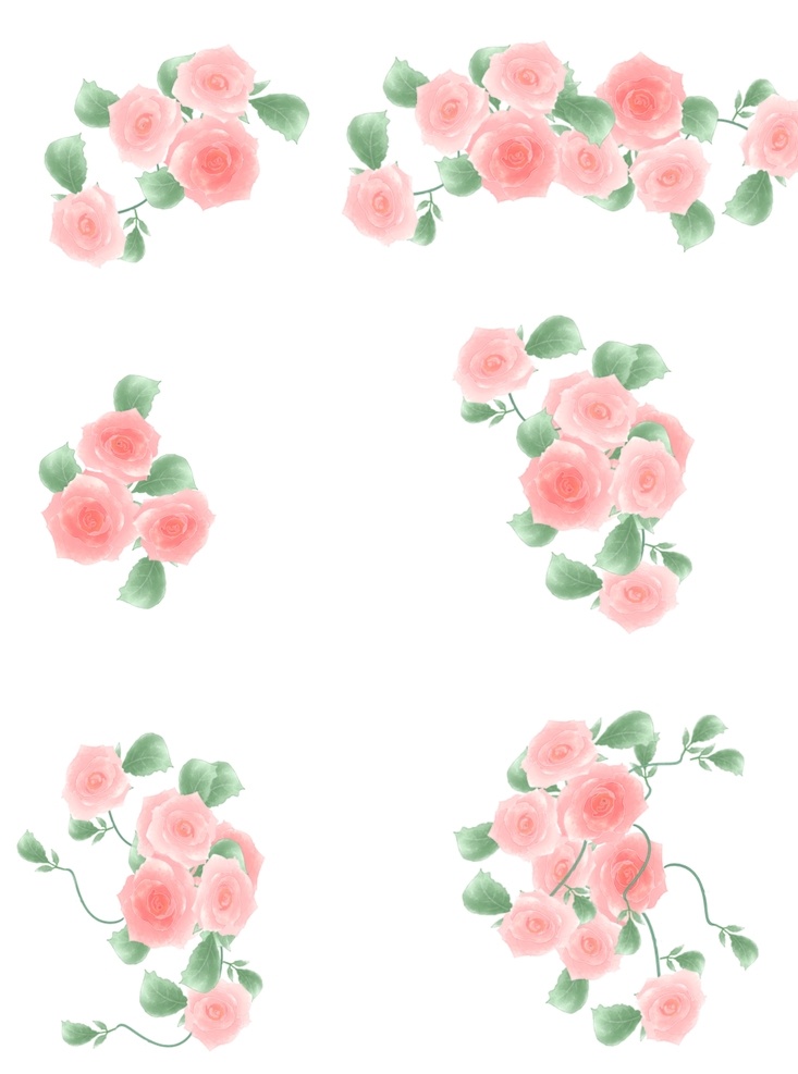 花素材 花 花免扣素材 花束 花束素材 手绘花朵 花团 花朵边框