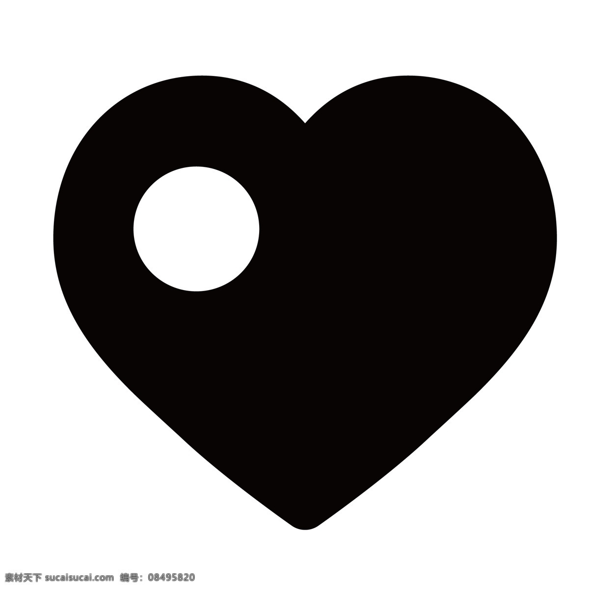一个 卡通 爱心 心形 形状 黑色图标 电子图标 网络图标 图标设计 科学图标