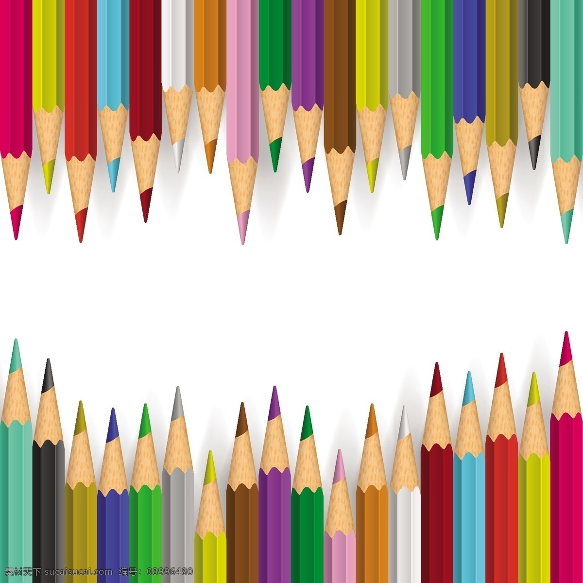 彩色画笔背景 彩色 画笔 铅笔 开学背景 新学期背景 文具 矢量 学习用品 开学素材 生活百科