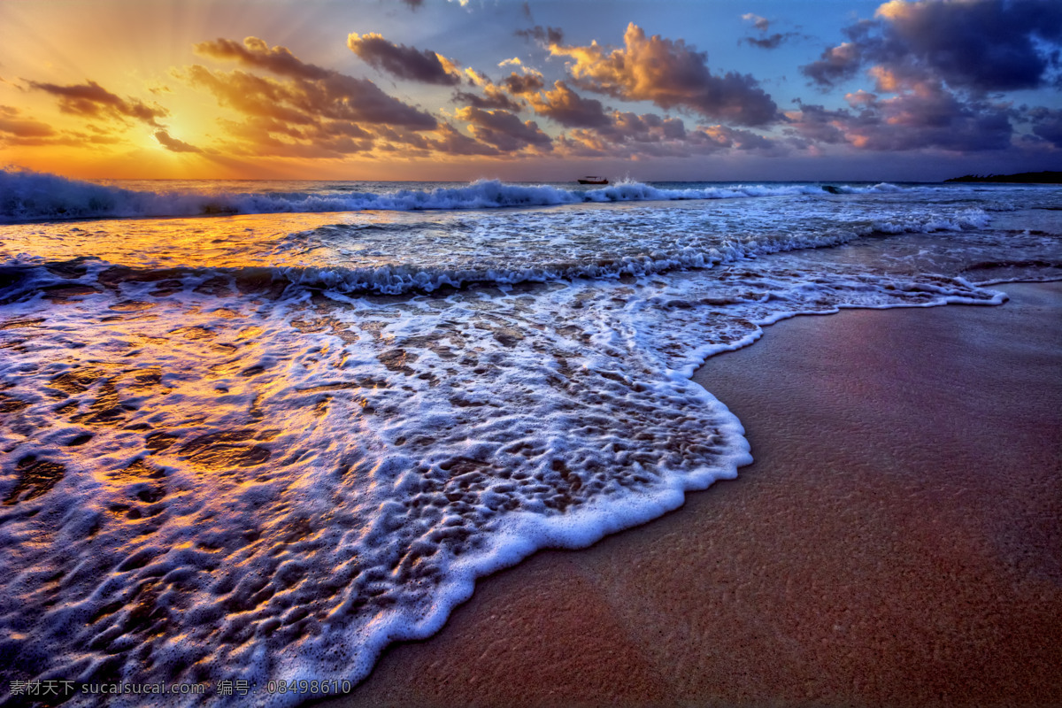 海滩 海边 沙滩 热带海滩 热带 晚霞 大海 海洋 自然风景 自然景观