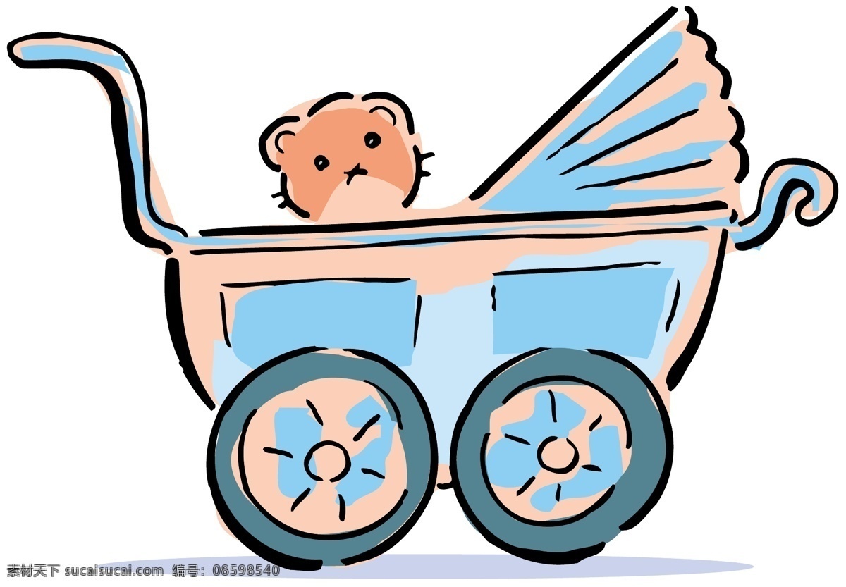 婴儿车 玩具 矢量图