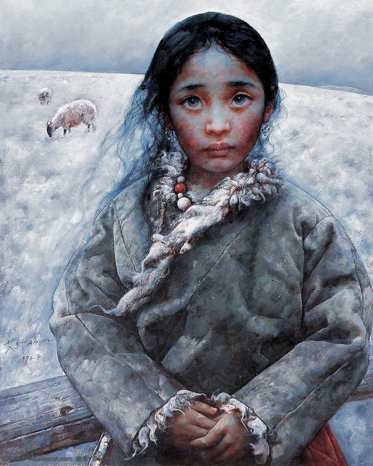 西藏 女孩 肖像 油画 藏族女孩油画 肖像画 儿童油画肖像 人物肖像画 东方 人物 写生 油画艺术 绘画艺术 装饰画 书画文字 文化艺术