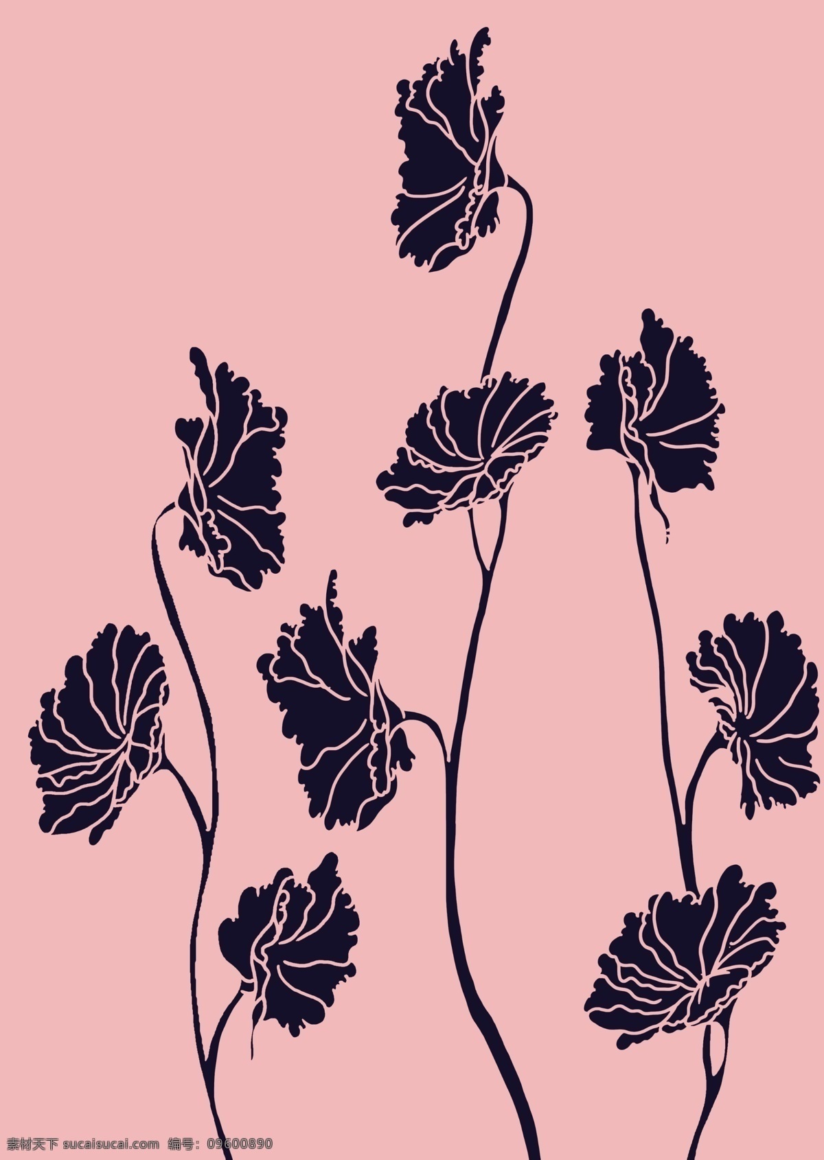 粉红 底 蓝色 花边 图案 两色 二色 黑白 简单 色块 花纹 纯色 手绘 绘画图 彩绘 雕花 包装 印花 单色