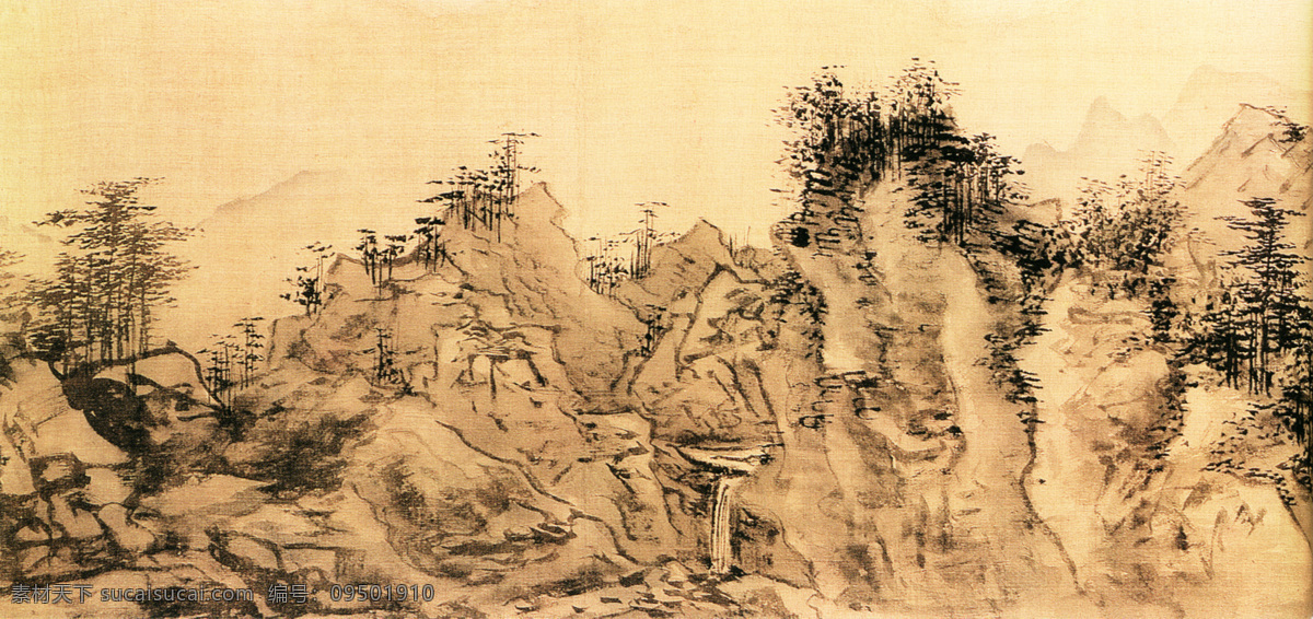 山水 名画 书画 长江万里图 第一部 分 古画 山水画 书画真迹 中国水墨画 名家吴伟 文化艺术
