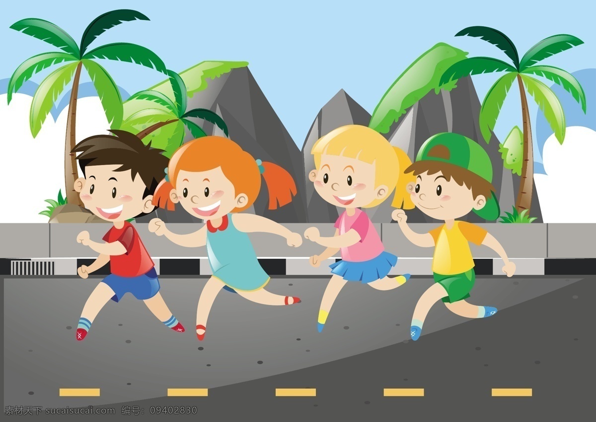 孩子 奔跑 背景 人物 儿童 道路 墙纸 色彩 人 男孩 多彩的背景 跑步 背景色 有色