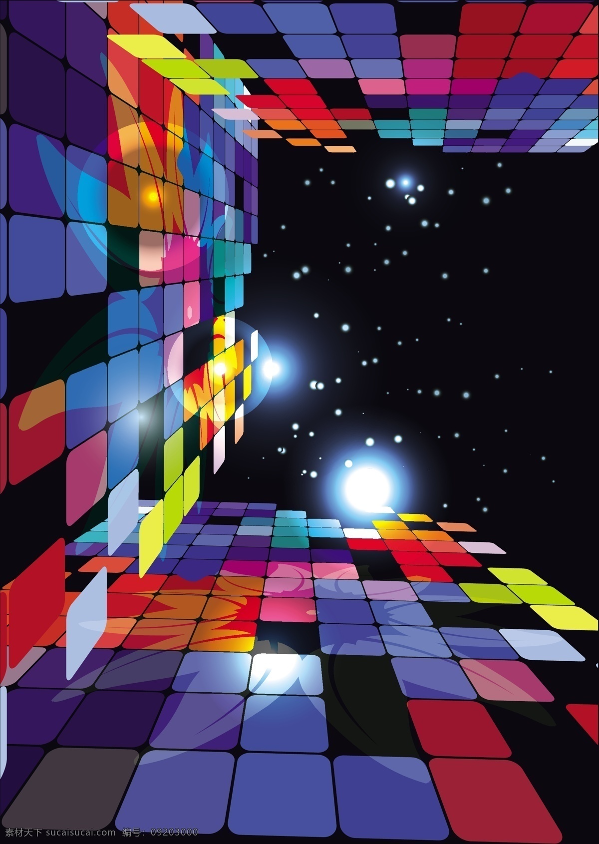 款 彩色 魔方 矢量 方块 立体方块 三维立体空间 空间透视感 电闪雷击 酷炫魔方 矢量图 其他矢量图