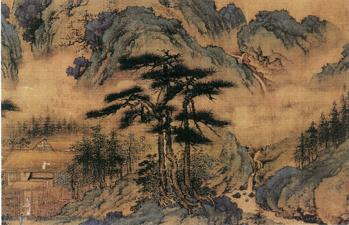 灵谷 春 云图 古代 古代人物 古典 古画 国画 绘画 名画 山水画 书法 书画 水墨画 文化艺术 归去来辞图 国画古画