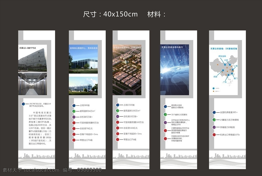 中国电信 天翼 云 数据 展示 灯箱 天翼云 数据展示 展板 矢量 宣传