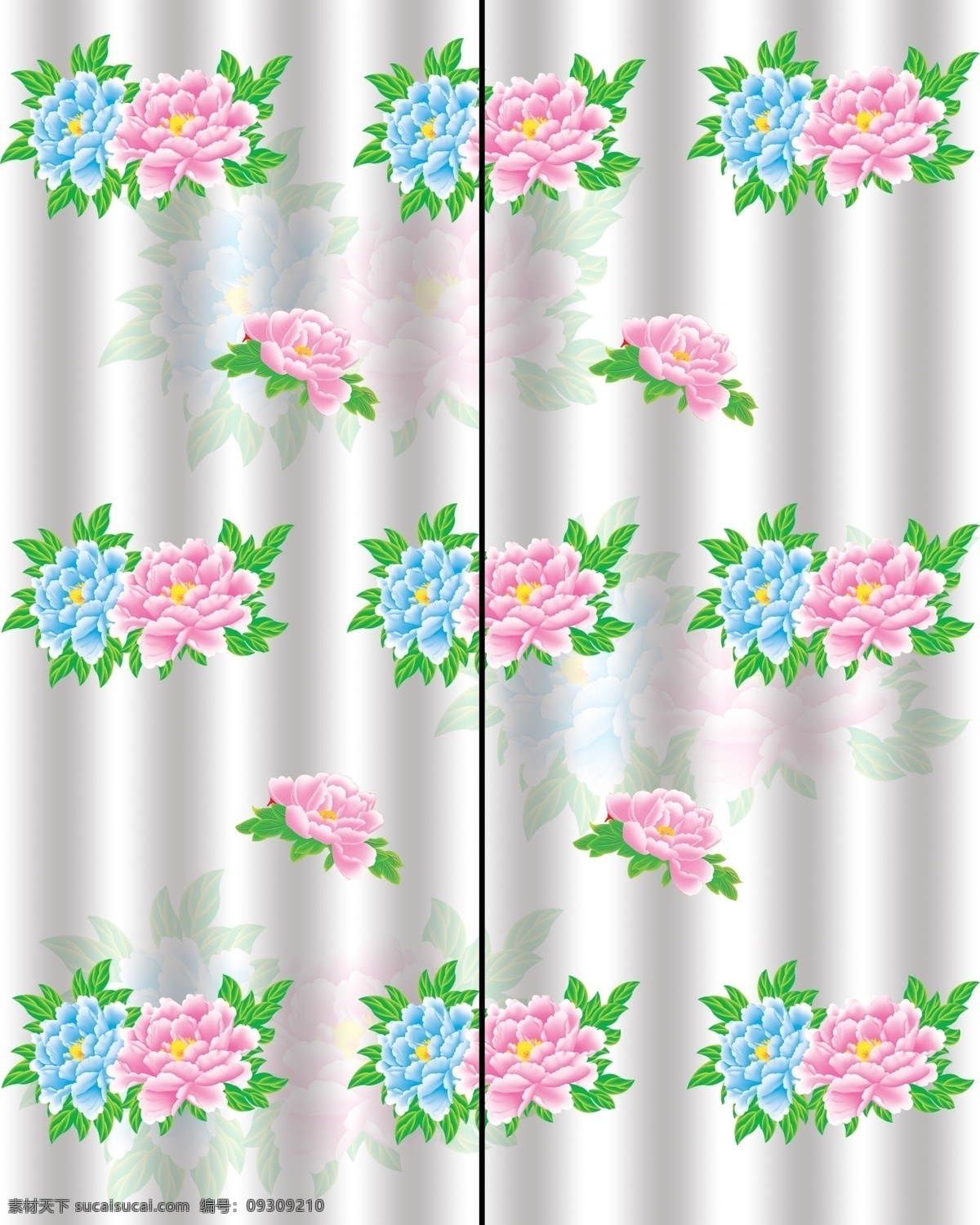 移门 花朵 背景 底纹 广告设计模板 绿叶 牡丹 移门花朵 移门图案 源文件 家居装饰素材