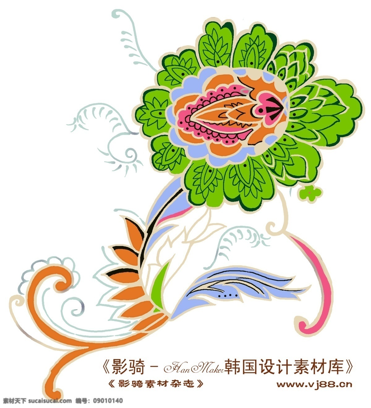 时尚彩绘花草 装饰图案 分层 psd1122 设计素材 花草主题 psd源文件 白色