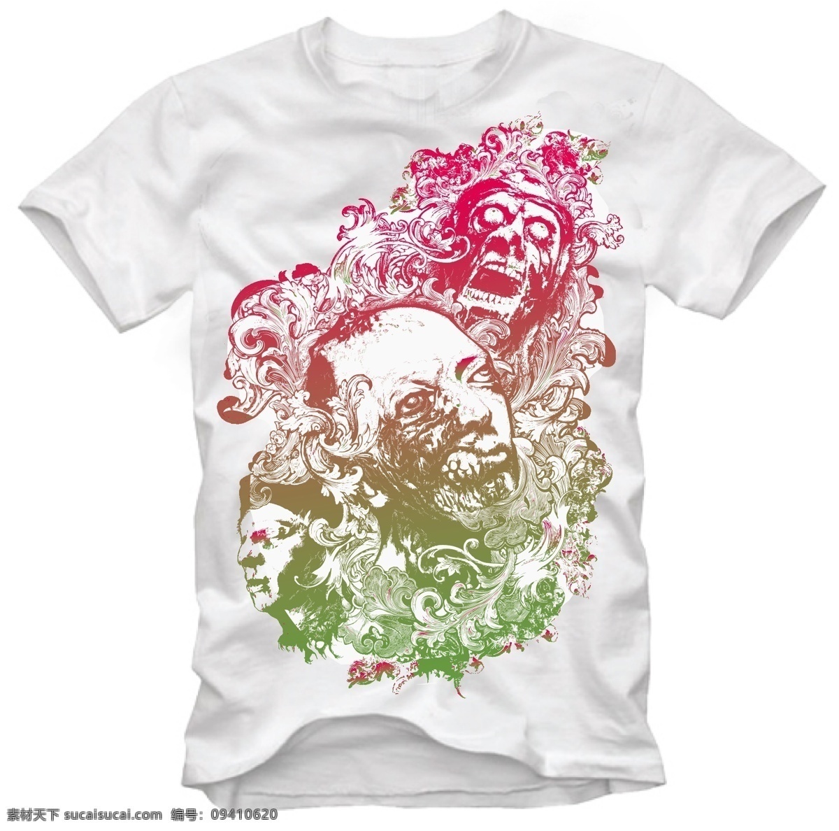 花纹 骷髅 头 tshirt 矢量图 其他矢量图