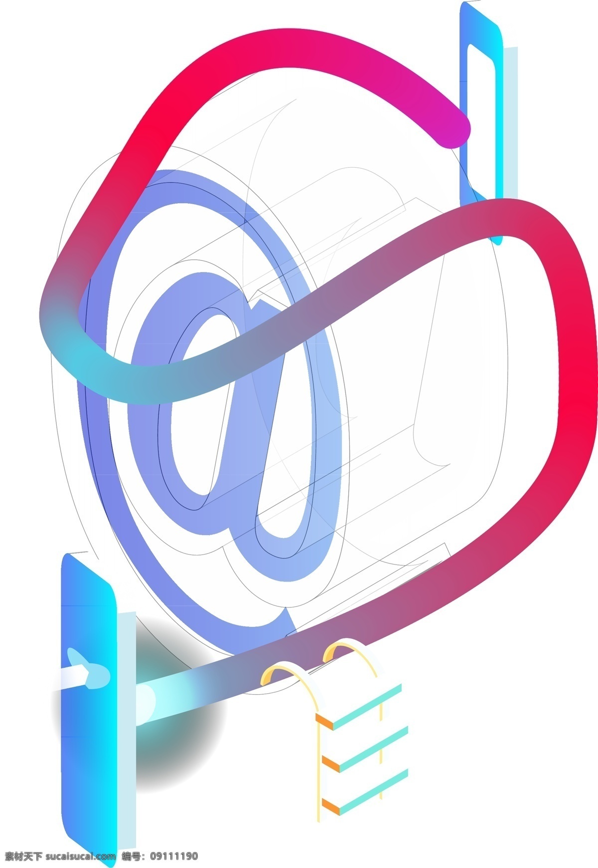 d 立体 形科 技 电子 通讯 原创 元素 彩虹条 2.5d 科技 立体形状