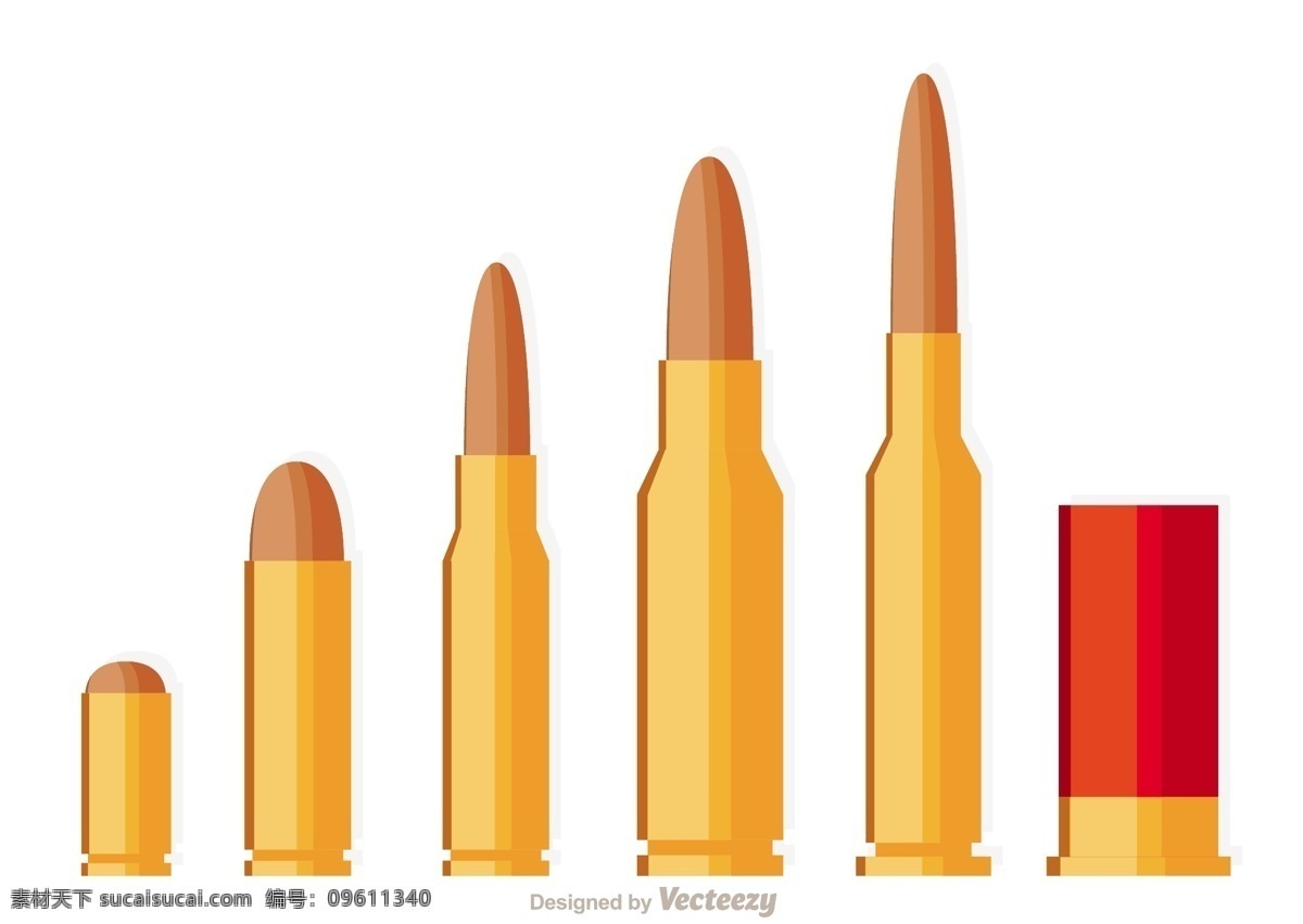 子弹设计图 矢量图 彩色 橙色 白色
