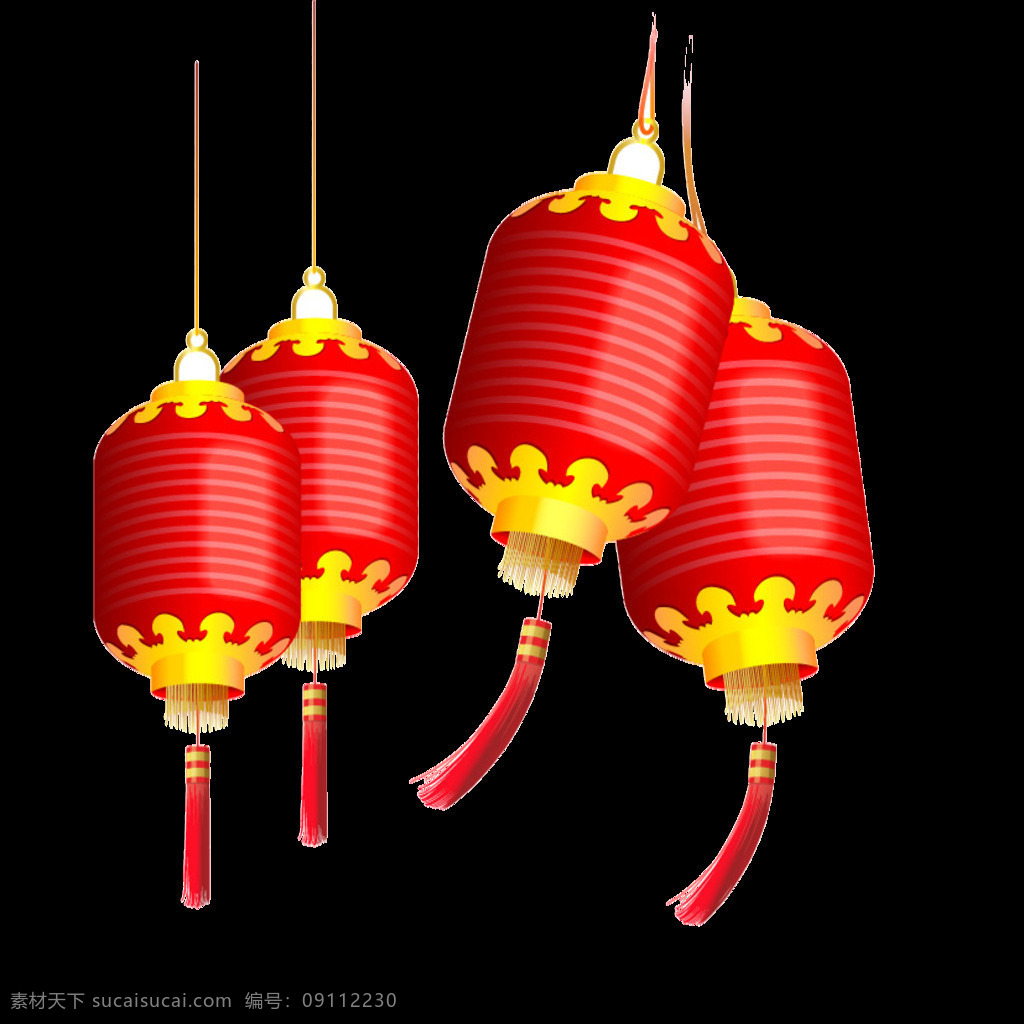 红色 喜庆 节日 灯笼 元素