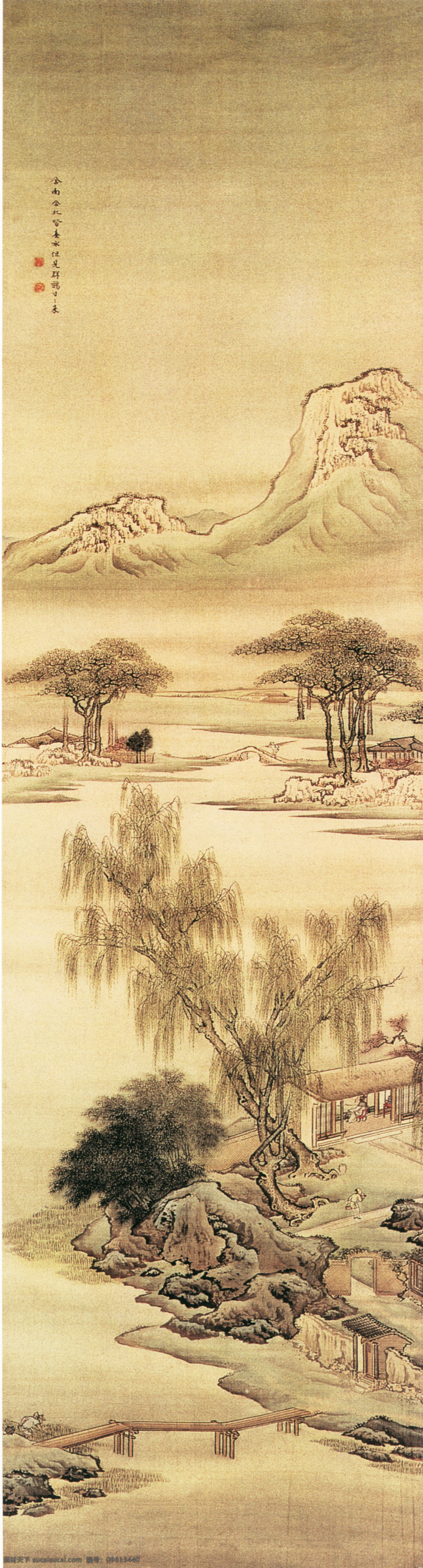背景 墙 水墨 山水画 中式 古典 远山 树木 背景墙 贴图 壁纸 墙纸