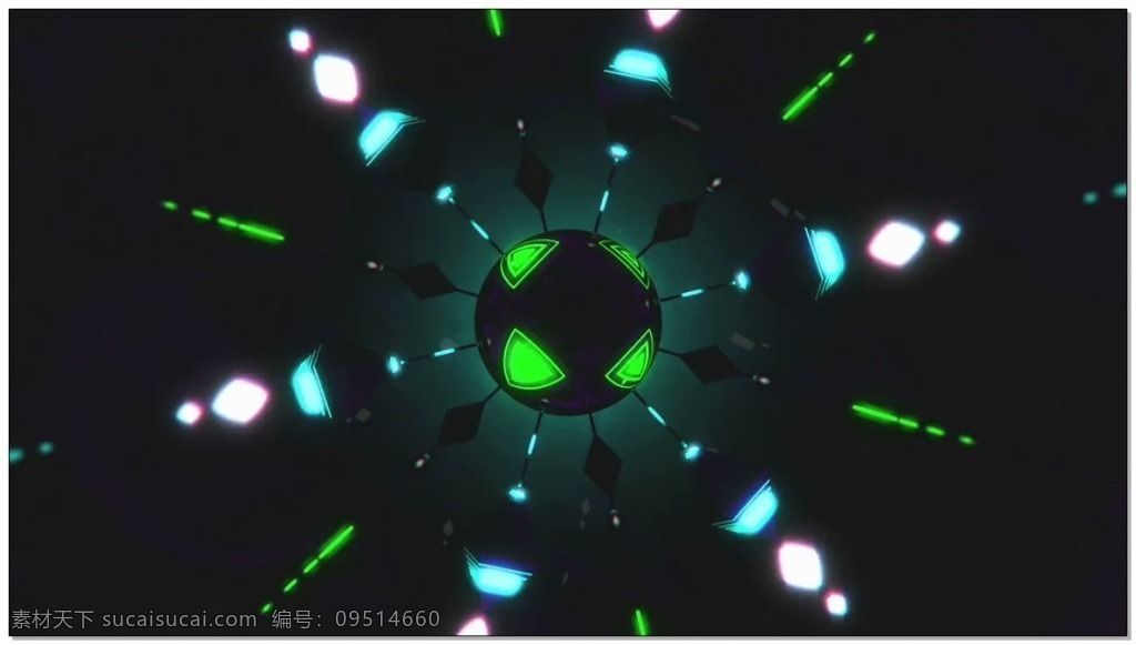 六边形 外 框 圆球 内核 视频 框架 转动 科技 视频素材 动态视频素材