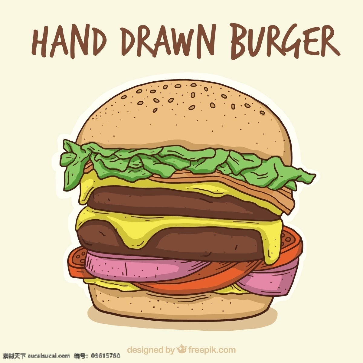 手绘 汉堡 插图 背景 汉堡插图